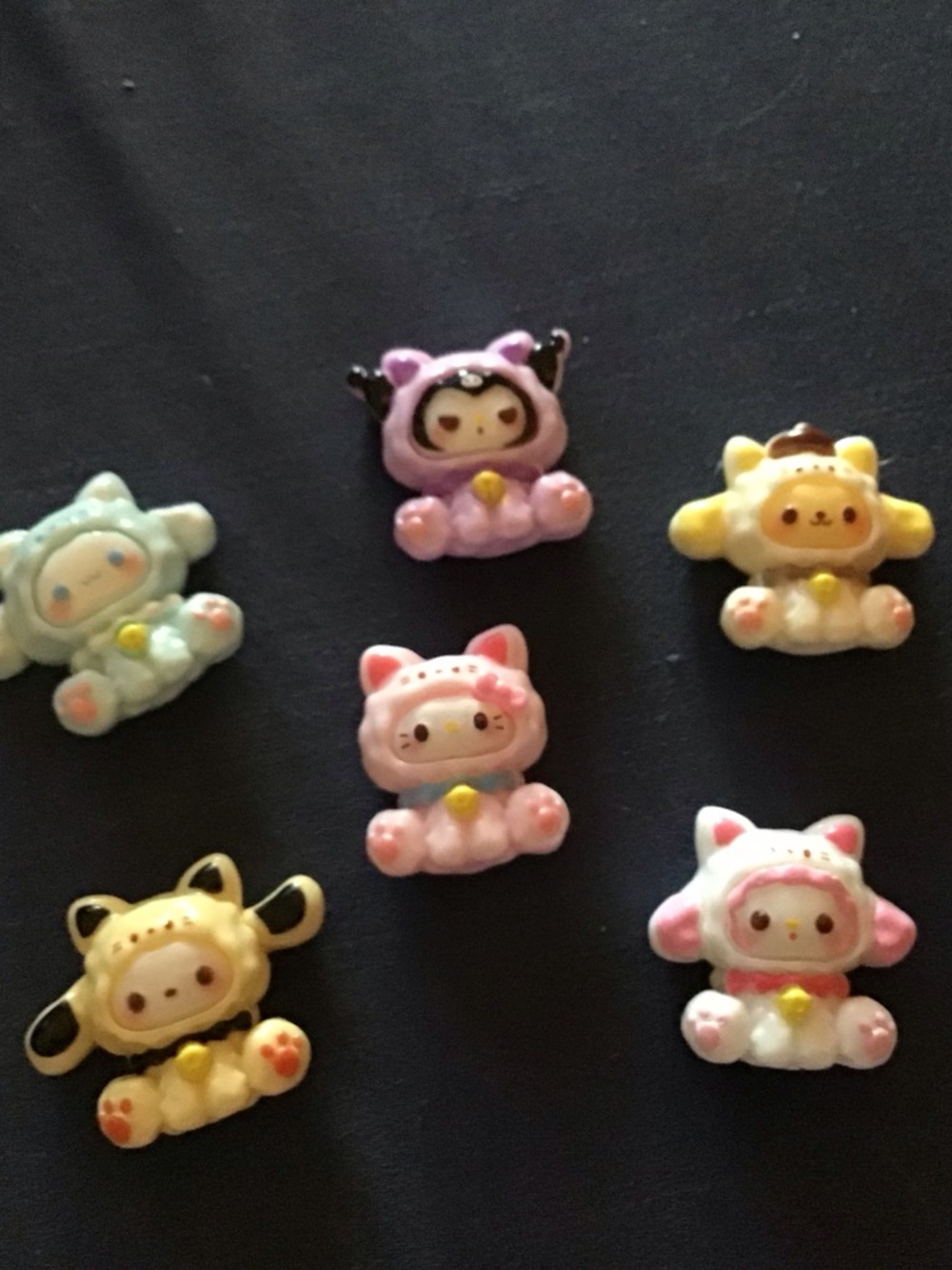 Cute Pastel Character Resin magnet set- Assorted Kitty and Animal Faces